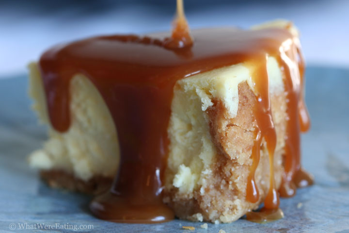 Classic New York Style Cheesecake with Salted Caramel Sauce