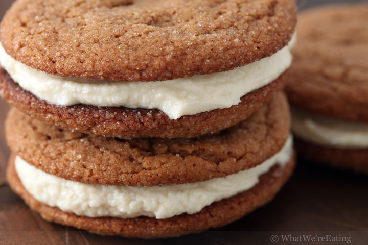 Chewy Ginger Spice Cookie Sandwiches