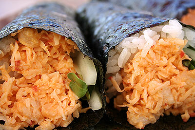 Spicy Mussel Hand Rolls