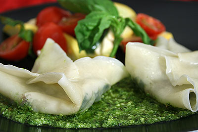 Ravioli with Fresh Pesto