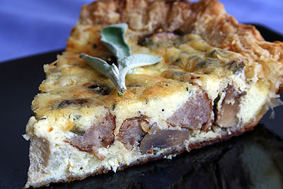 Crimini and Sausage Quiche