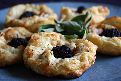 Blackberry and Smoked Fish Tarts