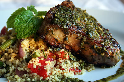 Lamb and roasted veggie couscous