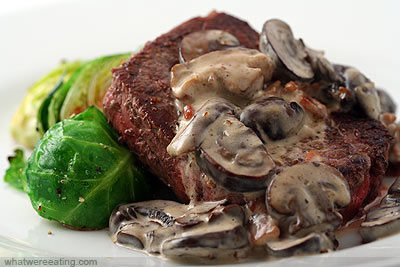 beef steak and mushrooms
