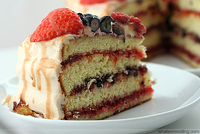 Berry and Caramel Cake
