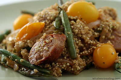 Hot Sausage Quinoa Salad