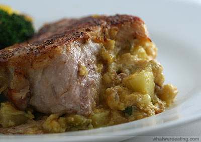 Apple Stuffed Pork Chop