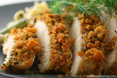 Cheez-it encrusted chicken