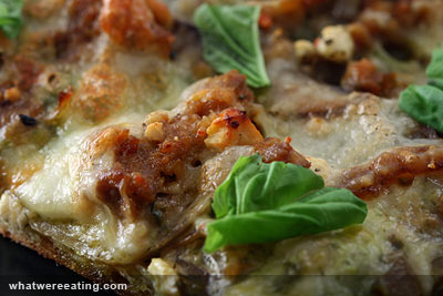 Sausage pizza closeup