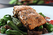 Salmon with Okra (and other veggies)