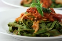 Green Pasta w/ Tomato Sauce